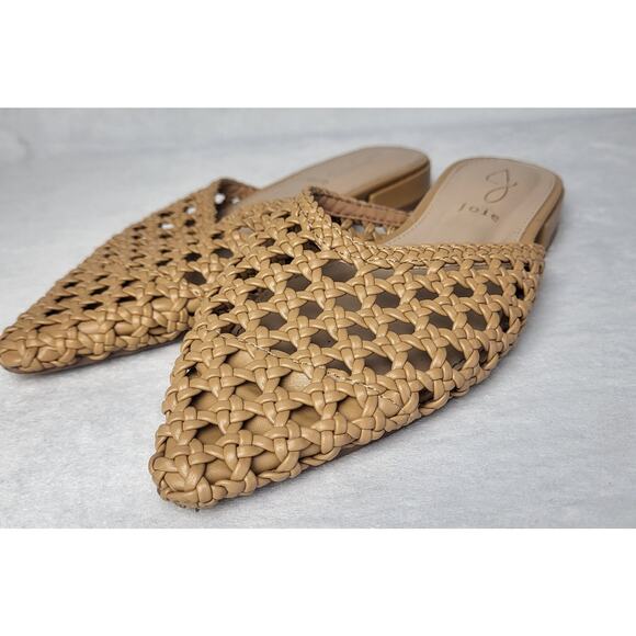 JOEI Behold Woven Leather Mule Pointed Toe Slip On Flat in Tan | 6 - Picture 3 of 13